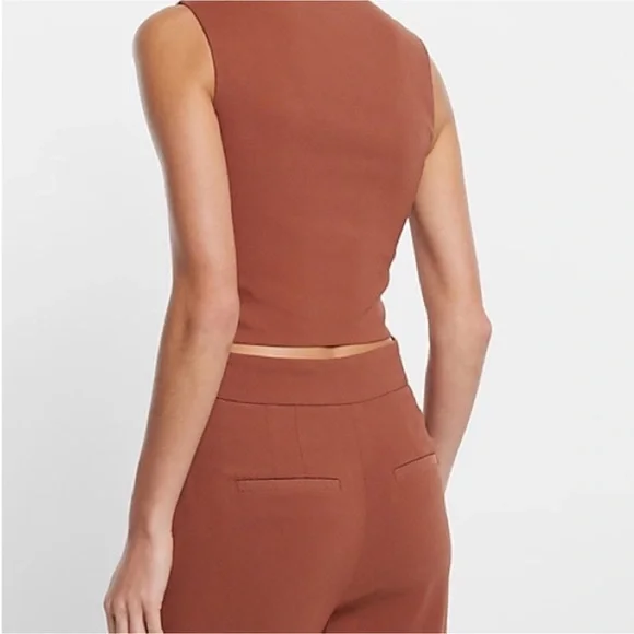 Express Light Brown Stylist Ankle Super High Rise Pant - Picture 4 of 11